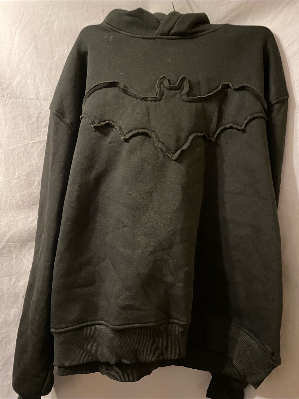 Modern Lux Black Pullover Crewneck with Bat Applique